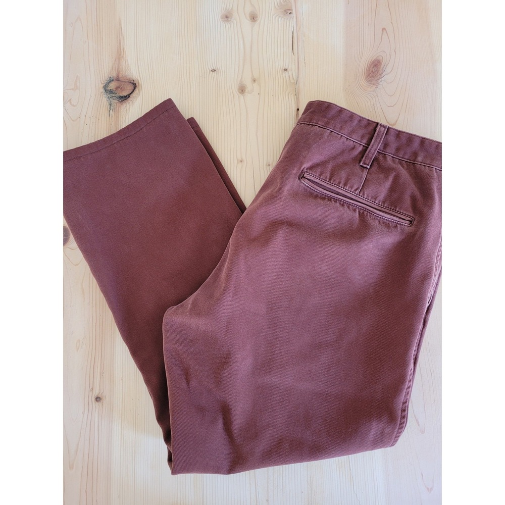 Skater Brown/Burgundy Ankle Uniqlo Mens Chino Pants 36/26